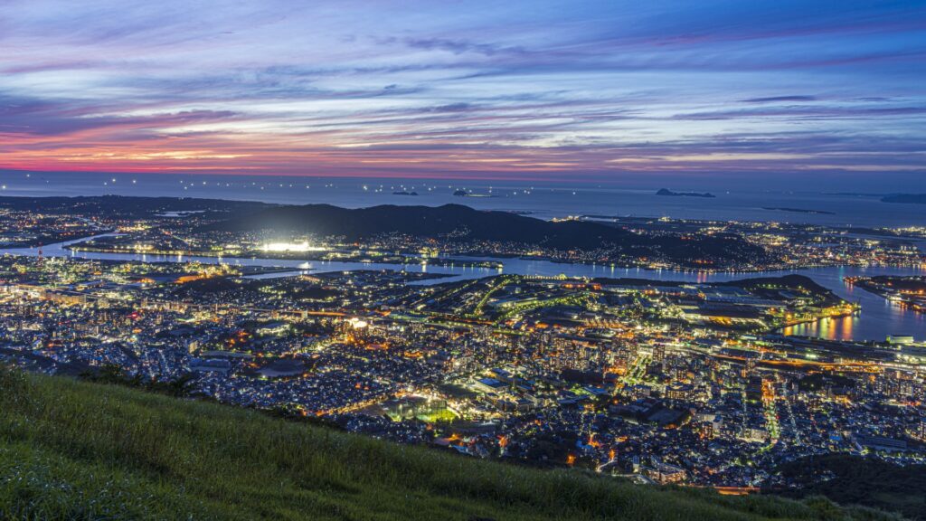 皿倉山展望台　夕焼け